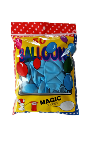 50 Globos Látex Estandar Liso Azul Claro Tamaño 12"