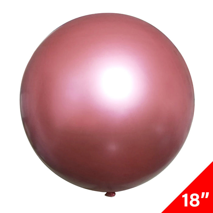 Globo Chrome Rosa Tamaño 18" Cromado 45 cms. Esférico