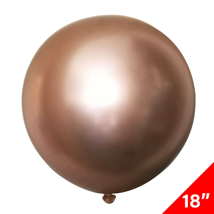 Globo Chrome Rosa Gold Tamaño 18" Cromado 45 cms. Esférico