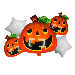 Set de 5 Globos Metálicos Halloween Dia de Muertos "Calabazas"