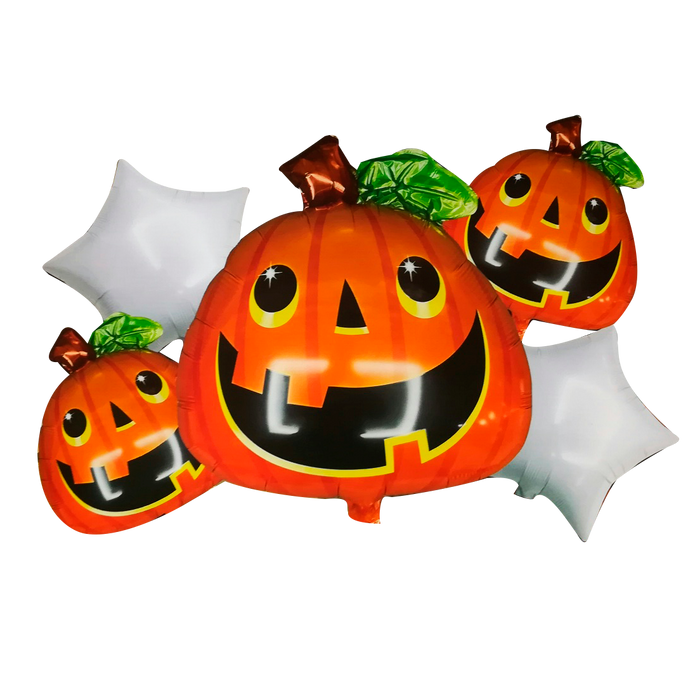 Set de 5 Globos Metálicos Halloween Dia de Muertos "Calabazas"