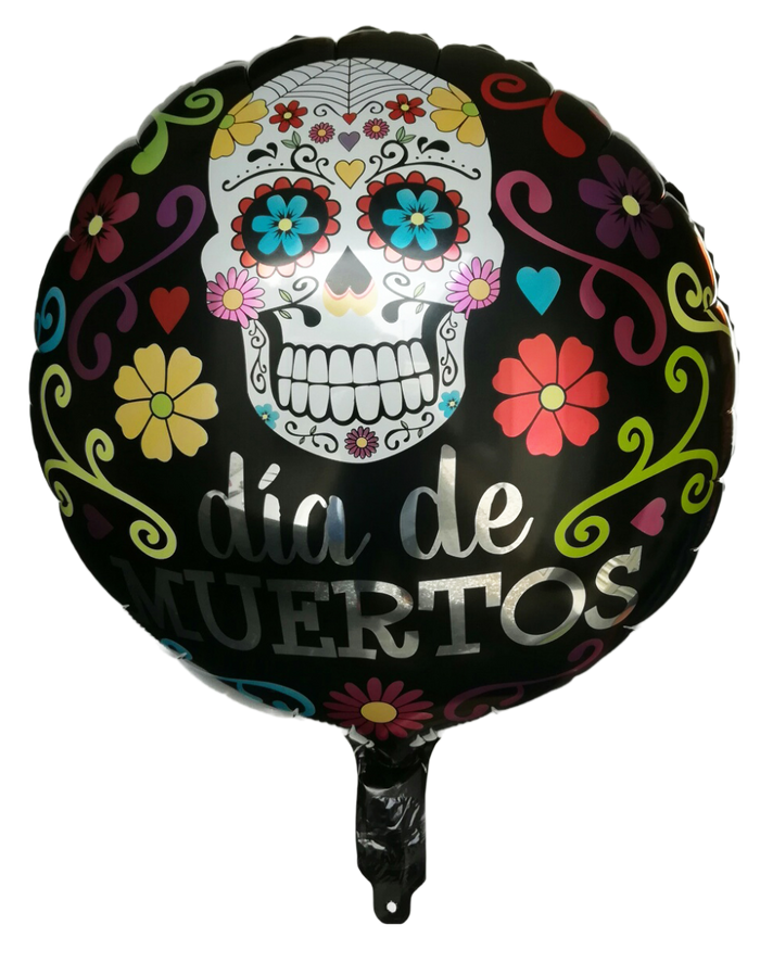 Globo Metálico Redondo Halloween 18" Calavera Dia de Muertos