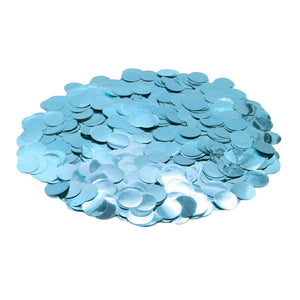 Confeti Metálico Redondo para Globos y Decoración - Azul Claro 1.5 cms.