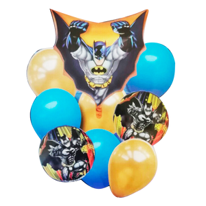 Set de 9 Globos Metálicos y Latex "Batman"