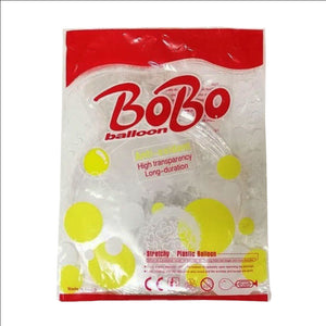 Globo Burbuja Transparente Tamaño 8" Bobo Bolsa Roja