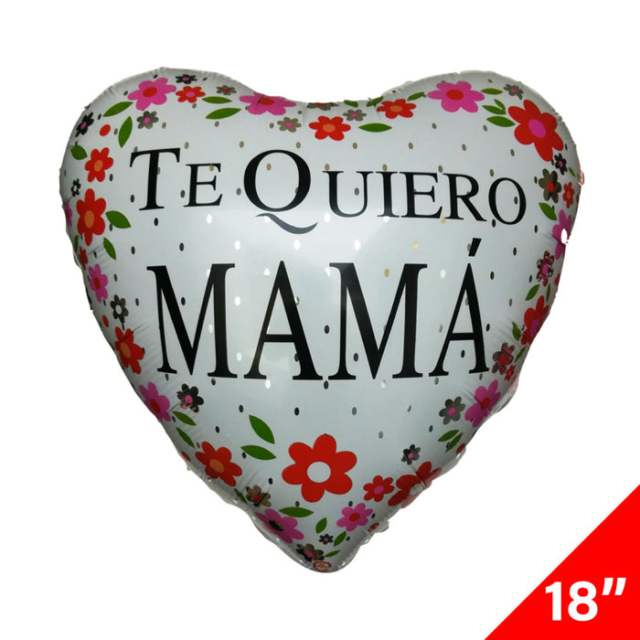 Globo Metálico Corazón "Te Quiero Mamá" 18"