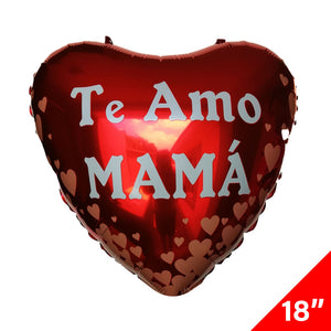 Globo Metálico Corazon "Te Amo Mamá" 18"