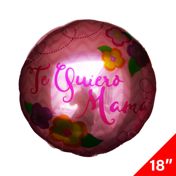 Globo Metálico Redondo "Te Quiero Mamá" 18"