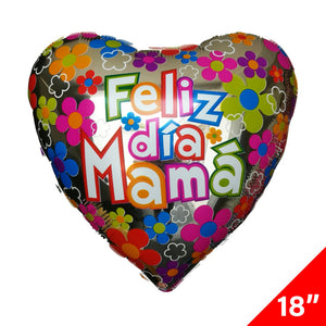 Globo Metálico Corazón "Felíz Día Mamá" 18"