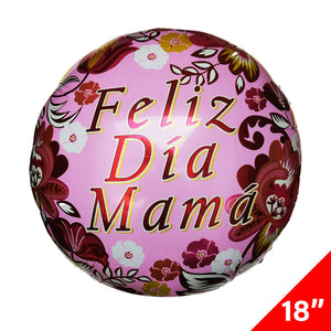 Globo Metálico Redondo "Felíz Día Mamá" 18"