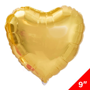 Globo Metálico Corazón Dorado Brillante Tamaño 9"