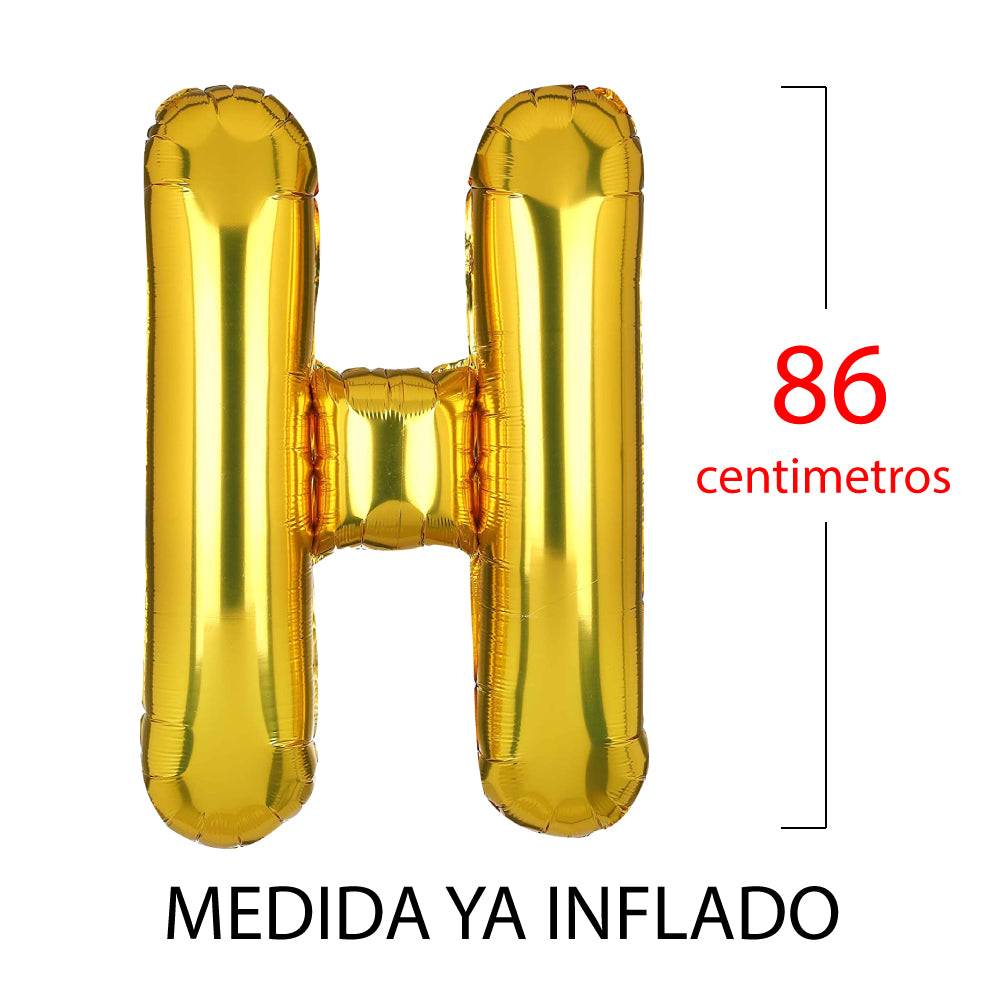 Globos de Letras HBD Metálicos Gigantes Dorado - Tamaño 40