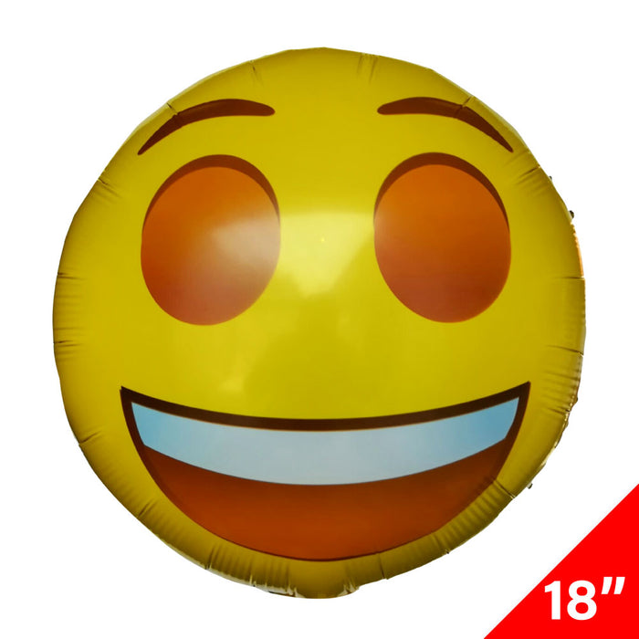 Globo Metálico Redondo Emoji "Sonrisa" Tamaño 18"