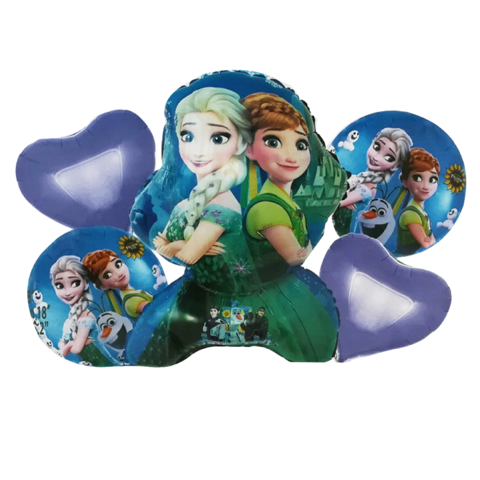 Set de 5 Globos Metálicos "Frozen - Elsa y Ana"