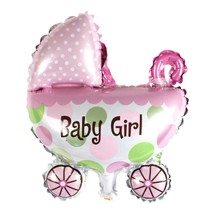 Globo Metálico Carreola Baby Girl Chico 31x26