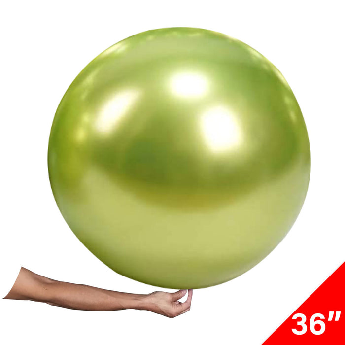 Globo Chrome Gigante Lima Tamaño 36" Cromado 90 cms. Esférico