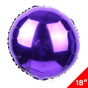 Globo Metálico Redondo Brillante Morado Tamaño 18"