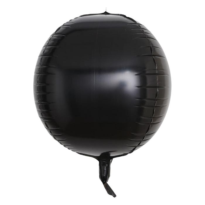 Globo Metálico Esférico 4D Negro Tamaño 22"