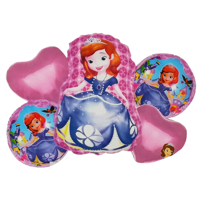 Set de 5 Globos Metálicos "Princesa Sofia"