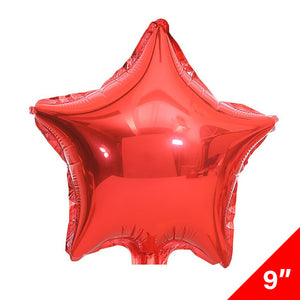 Globo Metálico Estrella Rojo Brillante Tamaño 9"