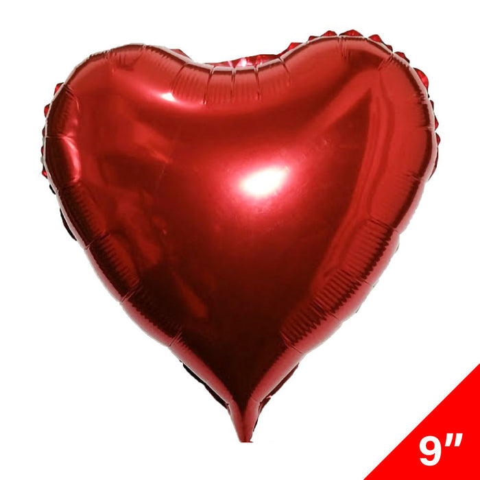 Globo Metálico Corazón Rojo Brillante Tamaño 9"