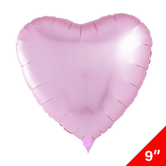 Globo Metálico Corazón Rosa Brillante Tamaño 9"