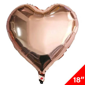 Globo Metálico Corazón Rosa Gold Brillante Tamaño 18"