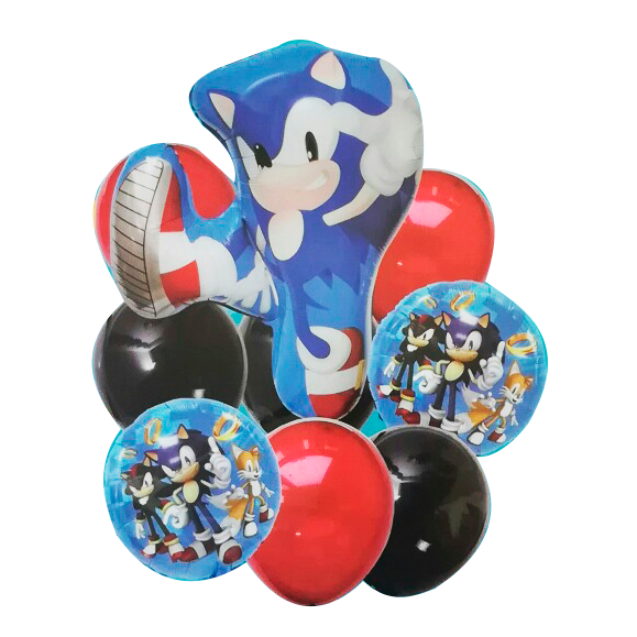 Set de 9 Globos Metálicos y Latex "Sonic"