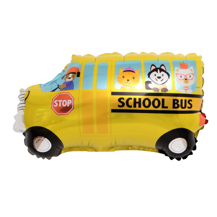 Globo Metálico Temática Transportes - Camión Escolar Chico 35x22