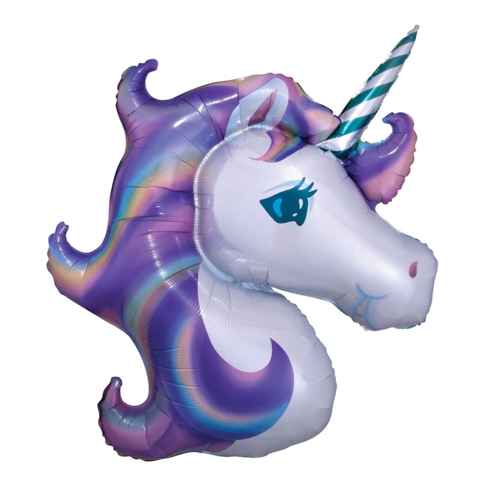 Globo Metálico Unicornio Jumbo 100x70 Crin Morada